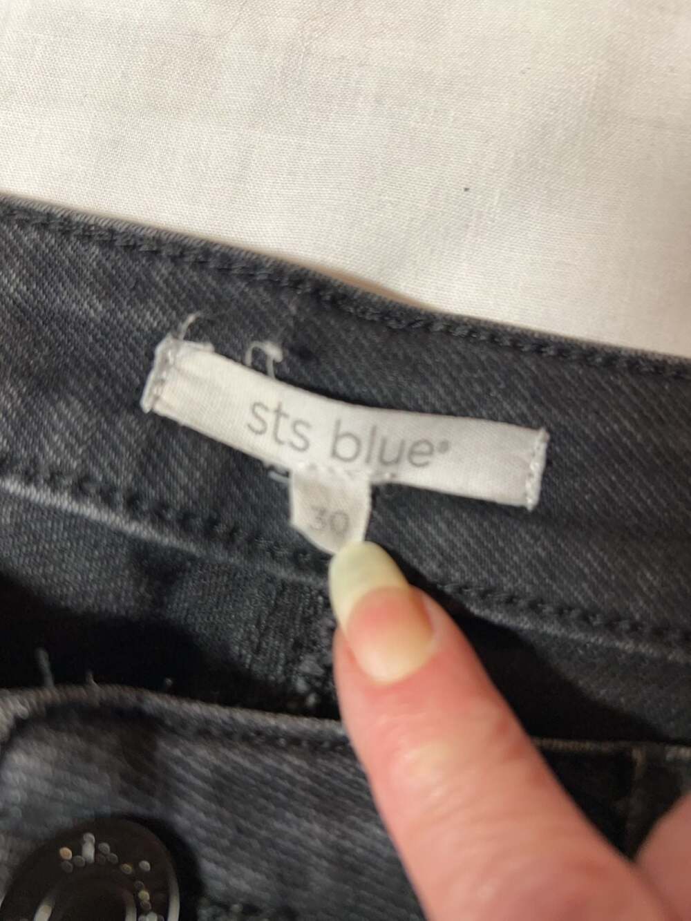 sts blue Black Button Fly Jeans Size 30 - Picture 5 of 7